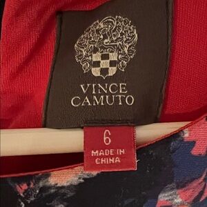 Vince Camuto Red and Black Patterned Garment